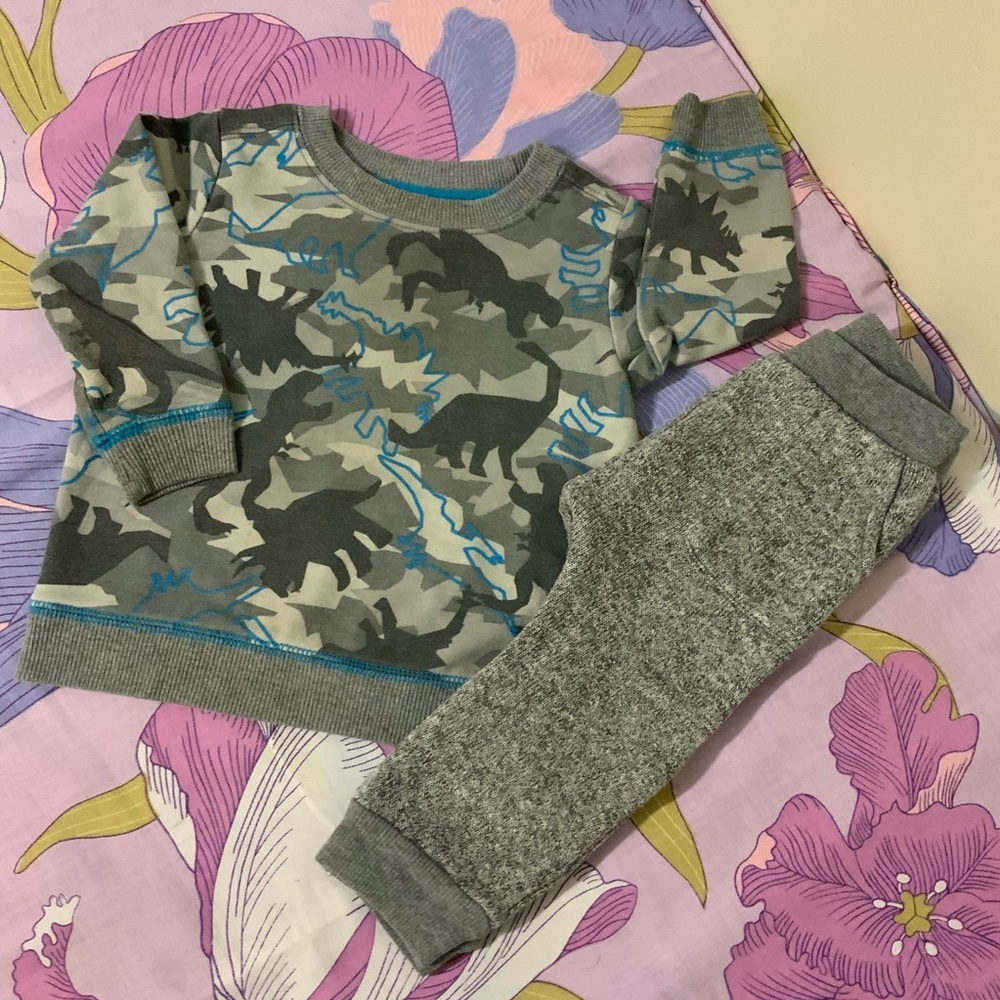 NWOT Toddler 2 Pz dinosaur Print Sweatshirt & Pants Unisex